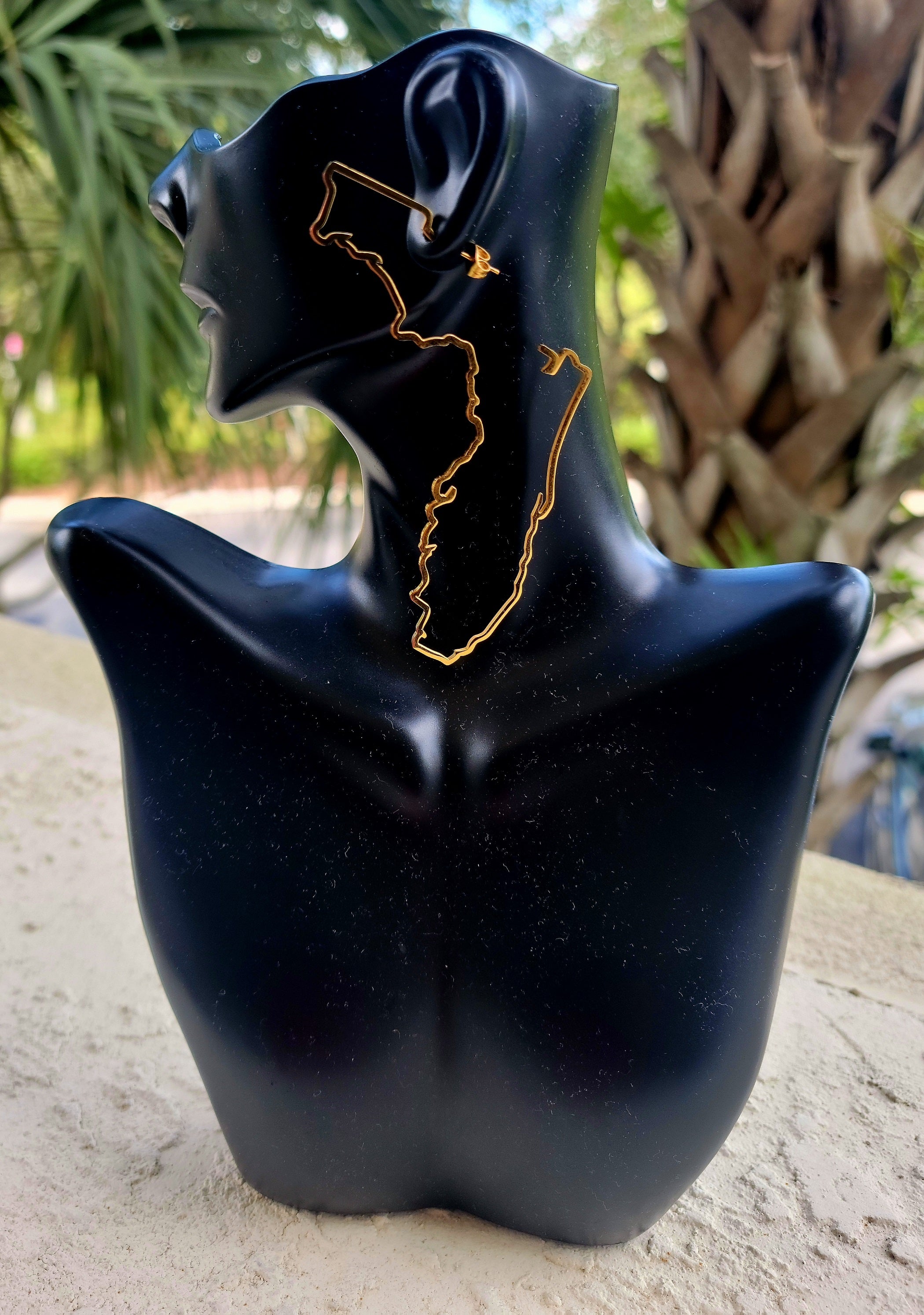 Florida Map Outline Statement Earrings