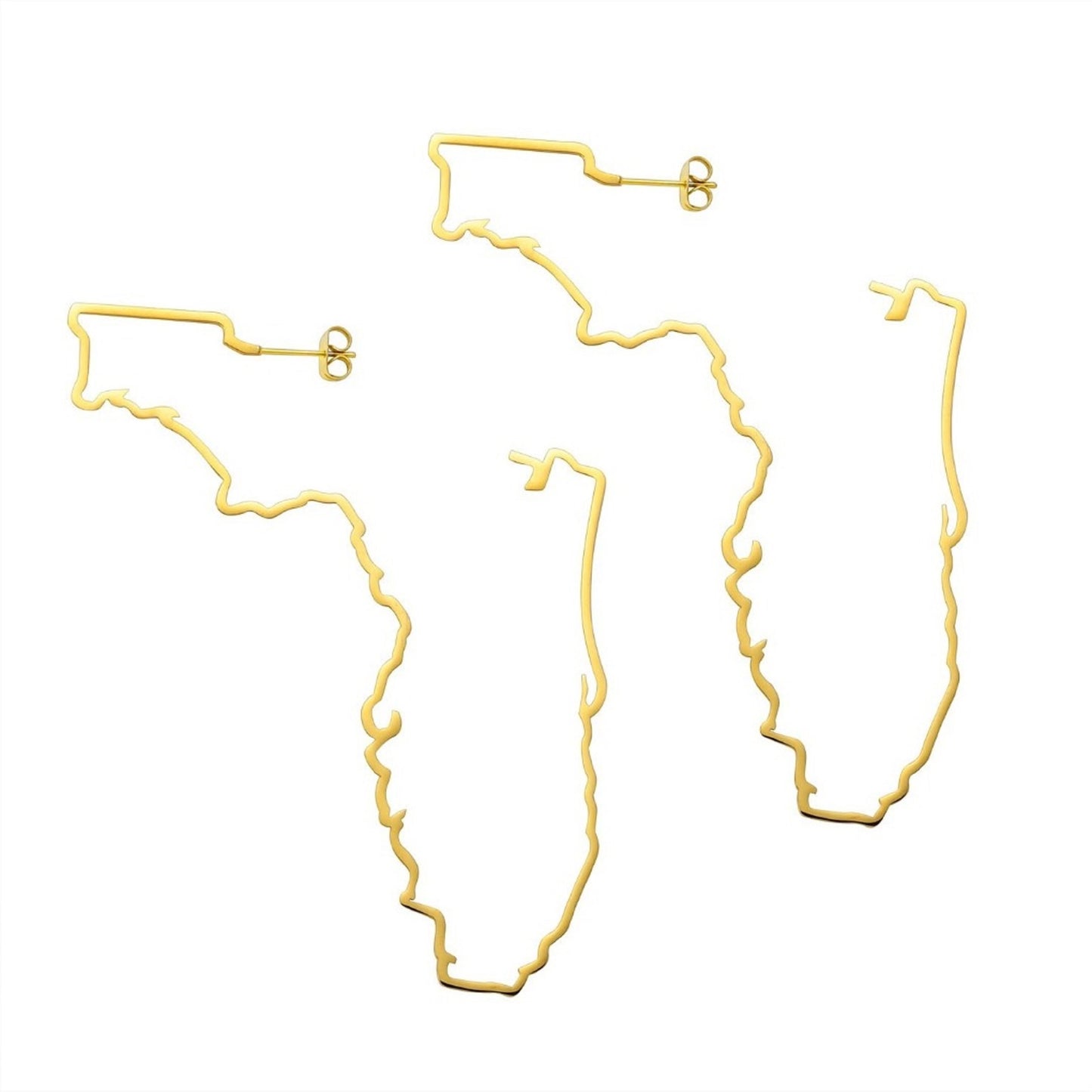 Florida Map Outline Statement Earrings