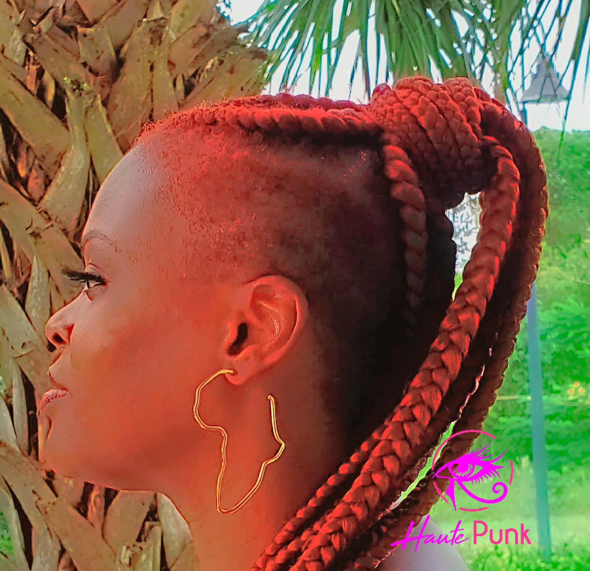 africa map earrings haute punk small