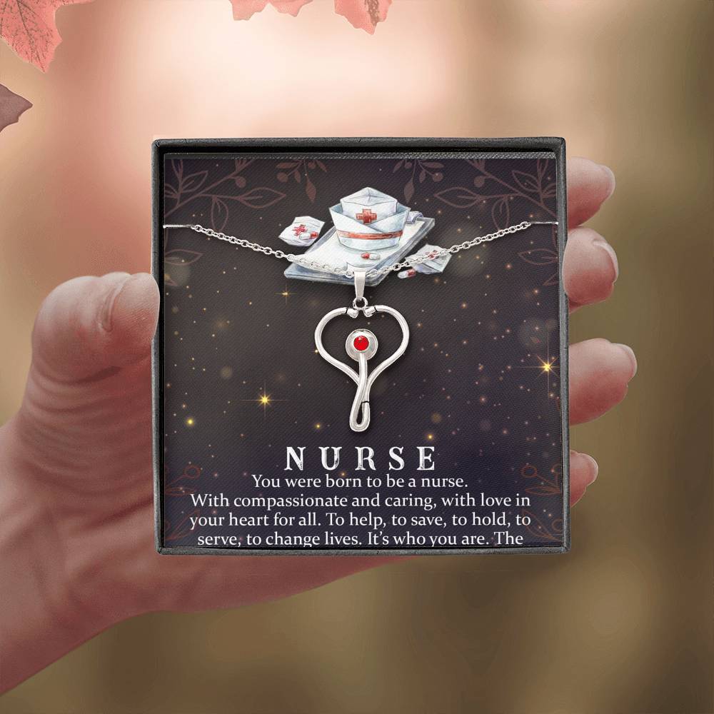 Love on a Nurse Red Swarovski® Crystal Heart Necklace