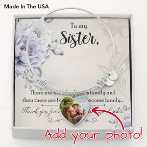 Open image in slideshow, Sister Friend Custom Photo Pendant Bracelet - Gold or Silver
