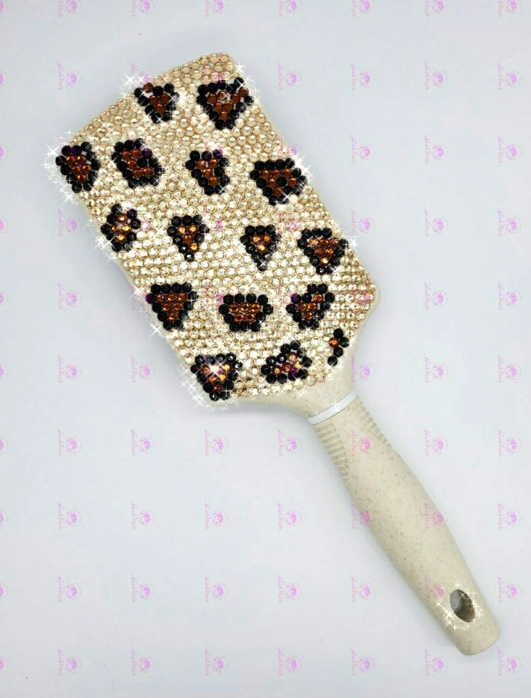 Handmade Bling Crystal Animal Print Paddle Brush
