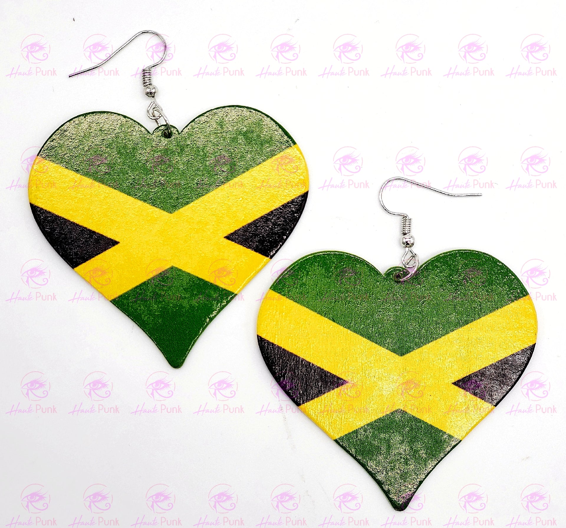 JAMAICAN FLAG HEART Earrings