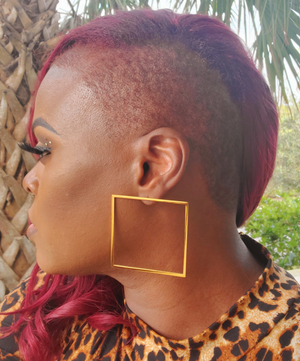 Open image in slideshow, Square Root Earrings
